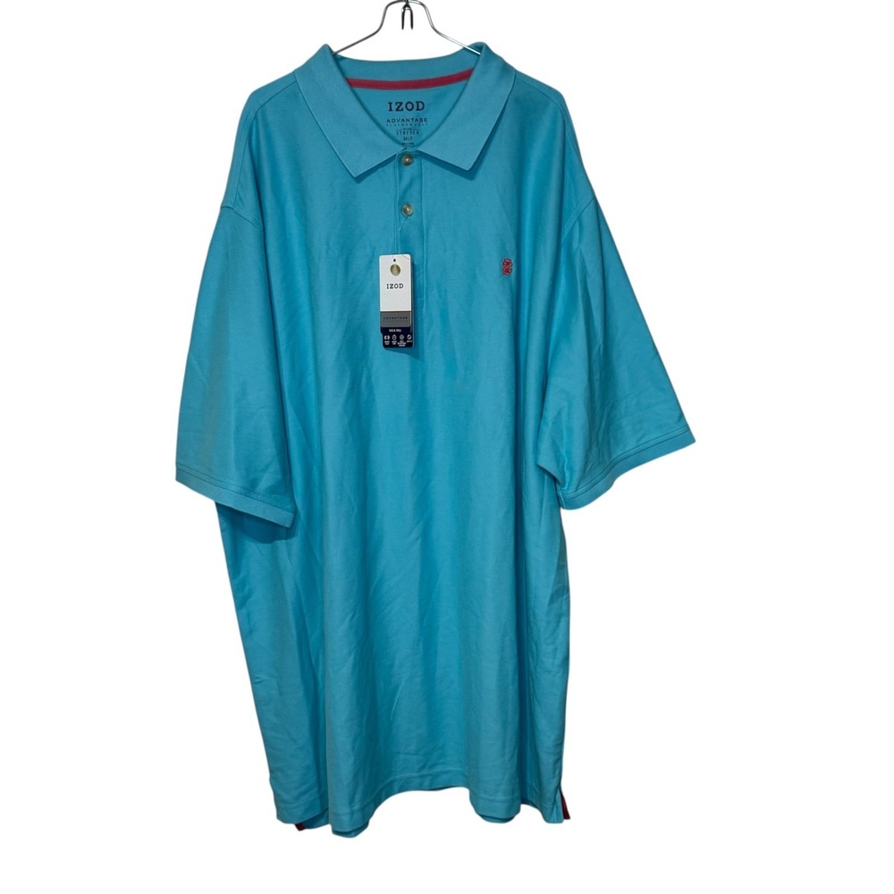 IZOD Mens Polo Shirt Advantage Performance Stretch Blue Oversized 3XLT Tall NWT